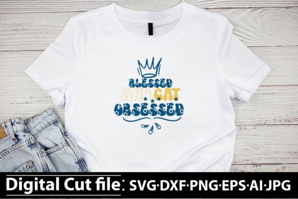 Blessed & Cat Obsessed Retro Design