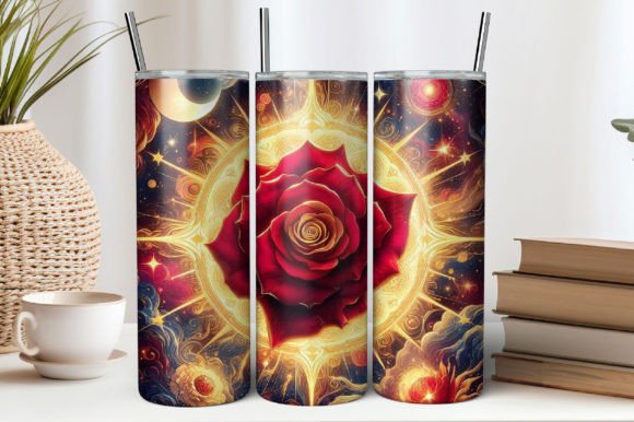 Celestial Rose Flowers Tumbler Wrap: Merging Botanical Aesthetics with Modern Personalization
