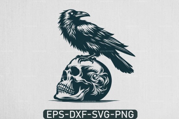 Crow on a Skull SVG and Raven Skull SVG: Practical Applications for Dark Aesthetic Projects