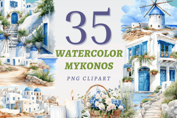 Elevating Digital Aesthetics: The Strategic Value of the Watercolor Mykonos PNG Bundle in Modern Design