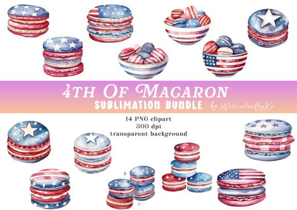 Evaluating 4th July Patriotic Macaron Clipart for Professional Design Projects