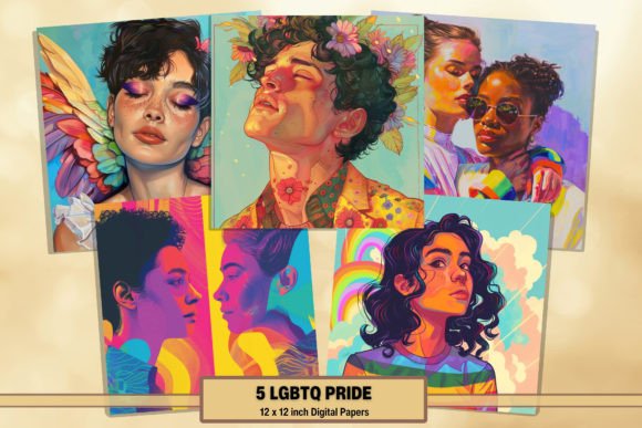 LGBTQ Pride Lesbian Gay Digital Papers for Creators