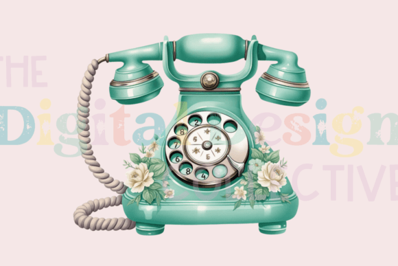 Mint Floral Vintage Phone Png: Design Guide