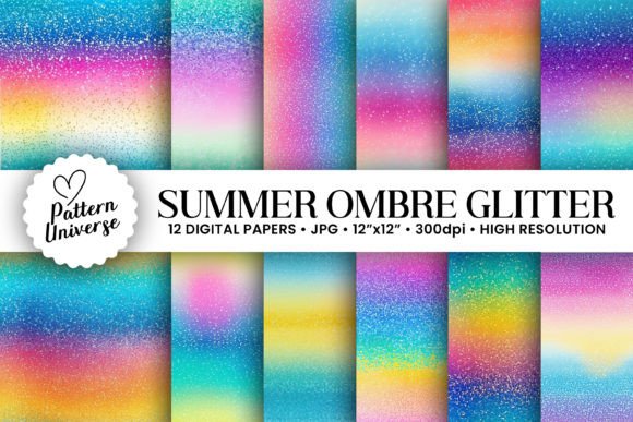 Summer Ombre Glitter Digital Papers: A Strategic Asset for Visual Communication